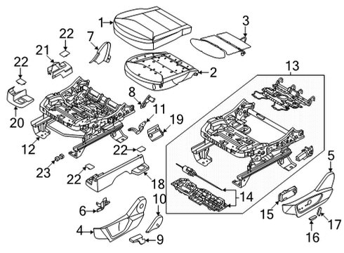 2023 Ford Maverick Driver Seat Components Diagram