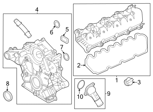 2024 Ford F-250 Super Duty Valve & Timing Covers Diagram 3 - Thumbnail