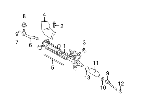 2007 Lincoln MKX Gear Assembly - Steering Diagram for 9A1Z-3504-A