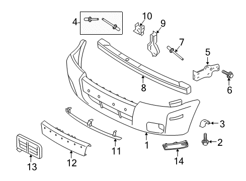 2005 Mercury Mariner Front Bumper Diagram