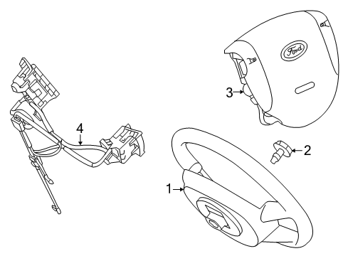 2010 Ford Transit Connect Switch Assembly - Steering Wheel Diagram for 9T1Z-9C888-A