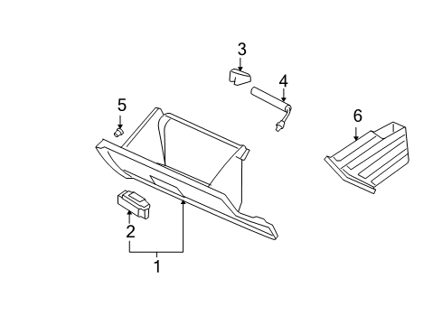 2007 Ford Fusion Box Assembly - Glove Compartment Diagram for 6E5Z-54060T10-AC