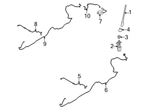 2012 Ford Mustang Aerial Assembly - GPS Diagram for AR3Z-10E893-B