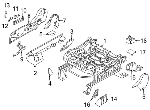 2016 Ford Escape Cover - Seat Track Diagram for CJ5Z-7861748-AA