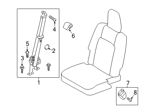 2019 Lincoln MKT Third Row Seat Belts Diagram