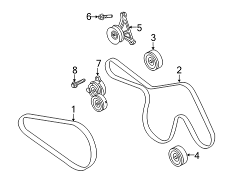 2021 Ford Bronco V-BELT Diagram for MB3Z-8620-B