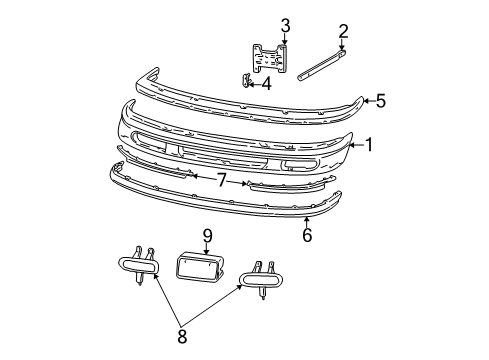 1997 Ford F-250 Bracket - License Plate Diagram for F65Z-17A385-AA