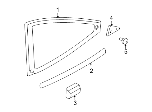 2003 Ford Focus Moulding - Quarter Window Diagram for YS4Z-6129797-AA