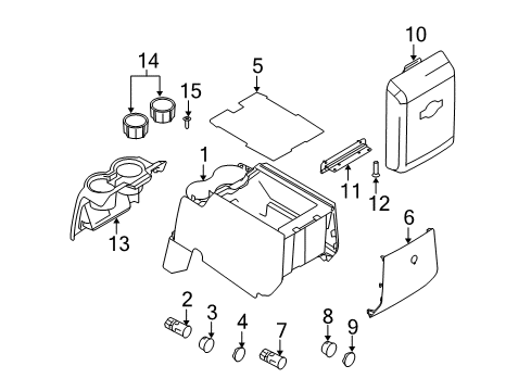 2009 Ford F-250 Super Duty Panel Assembly - Console Diagram for 8C3Z-25045A76-EA