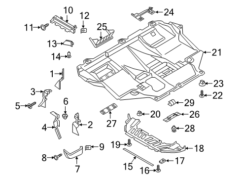 2017 Ford Focus Splash Shields Diagram