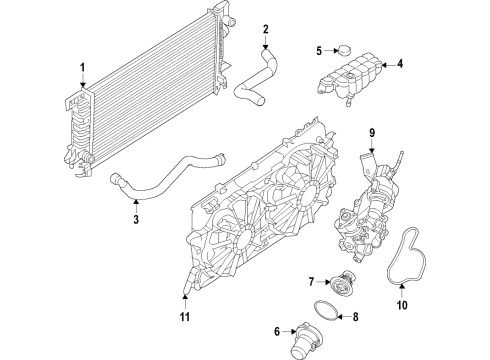 2021 Ford F-150 Cooling System, Radiator, Water Pump, Cooling Fan Diagram 11 - Thumbnail