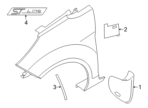 2015 Ford Fiesta Exterior Trim - Fender Diagram