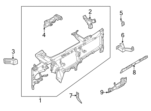 2023 Ford F-150 Lightning Instrument Panel Components Diagram 2 - Thumbnail