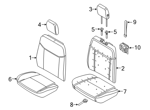 2019 Ford Ranger STRAP ASY - FRONT SEAT BACK Diagram for KB3Z-21600A96-A