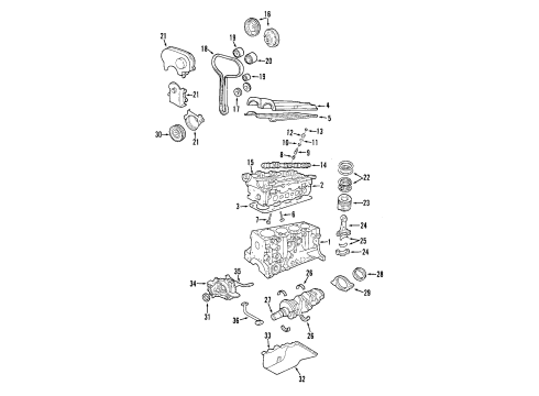 2000 Ford Focus Engine Parts & Mounts, Timing, Lubrication System Diagram 4 - Thumbnail