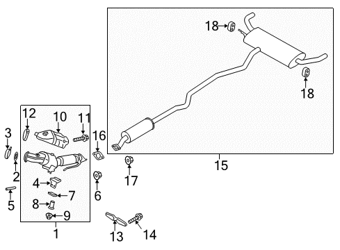 2013 Lincoln MKZ Rear Muffler Assembly Diagram for DG9Z-5230-B