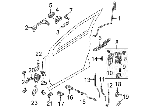 2008 Ford Taurus X Handle Assy - Door - Outer Diagram for 8G1Z-5422404-AJ