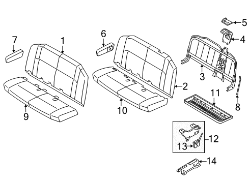 2012 Ford E-250 Rear Seat Components Diagram 2 - Thumbnail