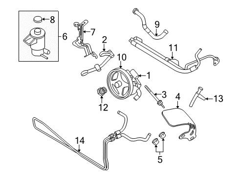 2010 Ford Mustang Pump Assy - Power Steering Diagram for AR3Z-3A674-BRM