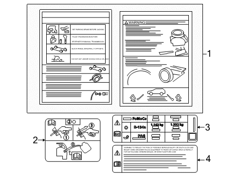 2014 Ford Explorer Information Labels Diagram