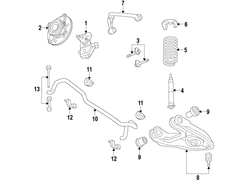 2001 Lincoln Navigator Arm Assembly - Front Suspension Diagram for 6L3Z-3078-E