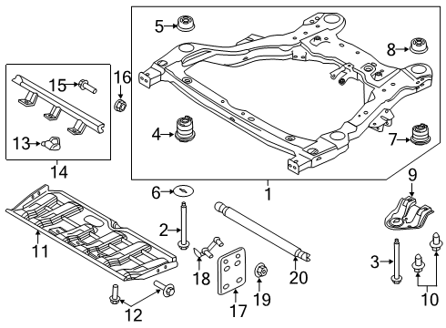 2016 Ford Explorer FRAME ASY Diagram for JB5Z-5C145-D