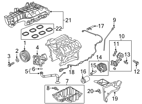 2018 Ford Expedition Engine Parts & Mounts, Timing, Lubrication System Diagram 1 - Thumbnail