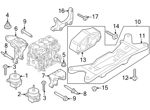 2024 Ford Mustang BRACKET - ENGINE MOUNTING Diagram for PR3Z-6031-A