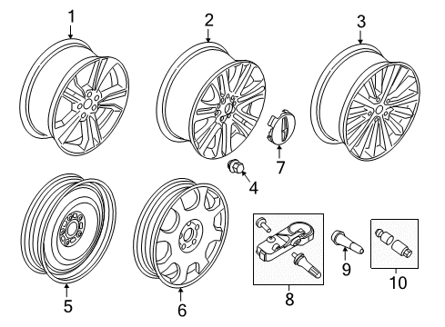 2013 Lincoln MKZ Wheels & Trim Diagram 1 - Thumbnail