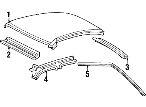 2002 Mercury Grand Marquis Roof & Components Diagram