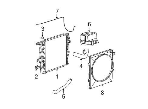 2004 Ford Explorer Sport Trac Radiator & Components Diagram