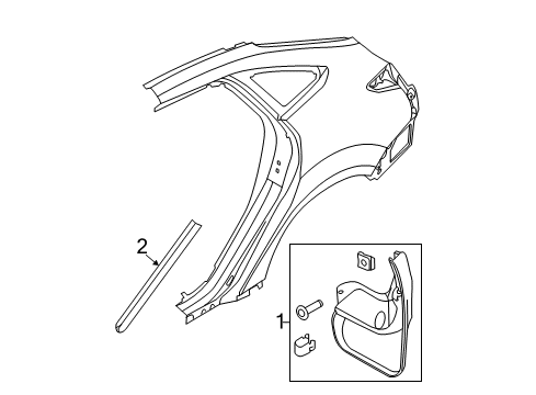 2016 Ford Focus Exterior Trim - Quarter Panel Diagram 3 - Thumbnail