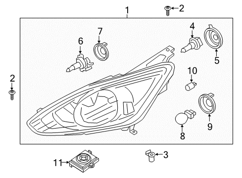 2018 Ford C-Max Headlamps Diagram