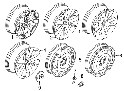 2015 Ford Special Service Police Sedan Wheels, Center Cap Diagram 3 - Thumbnail