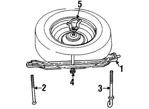 1992 Ford F-250 Carrier & Components - Spare Tire Diagram 2 - Thumbnail