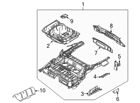 2008 Ford Taurus X Rear Floor & Rails Diagram