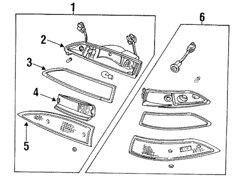 1991 Mercury Capri Park & Side Marker Lamps Diagram