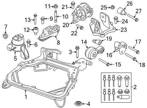 2012 Ford Fusion Frame Assembly Diagram for AE5Z-5C145-A