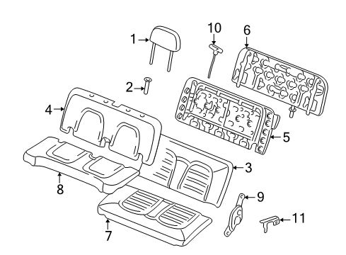 2005 Lincoln Aviator Rear Seat Back Cover Assembly Diagram for 5C5Z-7866600-EAB