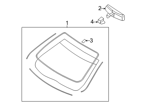 2010 Lincoln MKZ Windshield Glass Diagram