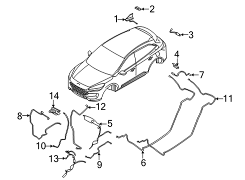 2023 Ford Escape CABLE ASY - EXTENSION Diagram for LX6Z-18812-LNC