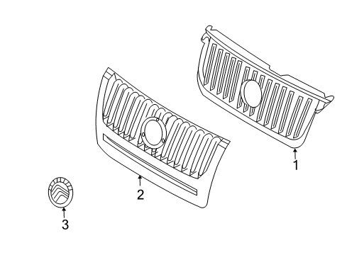 2010 Mercury Mariner Grille Panel Diagram