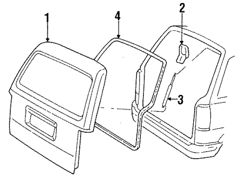 1992 Ford Aerostar Gate & Hardware Diagram