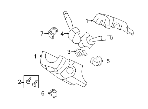 2010 Mercury Mariner Shroud, Switches & Levers Diagram 1 - Thumbnail