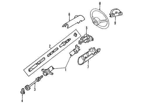 1992 Ford Mustang Shroud Assembly - Steering Column Diagram for FOZZ-3530-A