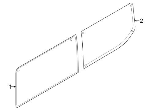 2022 Ford E-Transit Glass - Side Panel Diagram 1 - Thumbnail