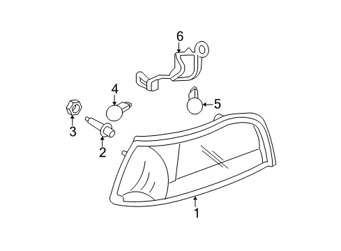 2003 Mercury Grand Marquis Parking Light - Without Bulb Diagram for 3W3Z-13201-AA