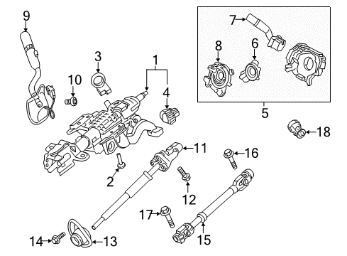 2020 Ford F-250 Super Duty HOUSING ASY - STEERING COLUMN Diagram for LC3Z-3F791-GA