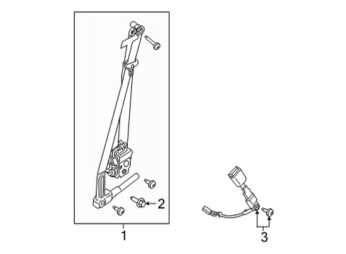 2022 Ford Bronco PRETENSIONER - SEAT BELT RETRA Diagram for N2DZ-58611B09-AB