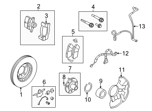 2011 Mercury Milan Front Brakes Diagram 1 - Thumbnail